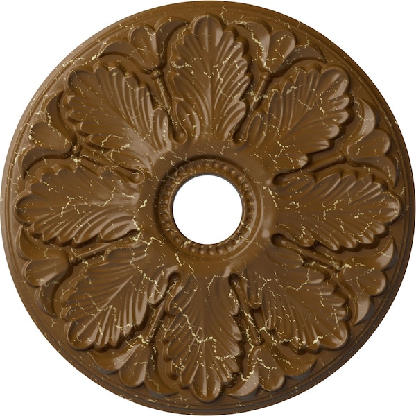 Ekena Millwork Milan Ceiling Medallion (Canopies up to 4 5/8"), 24 1/2"OD x 3 1/2"ID x 1"P, Smokey Topaz Crackle CM24MISTC - main
